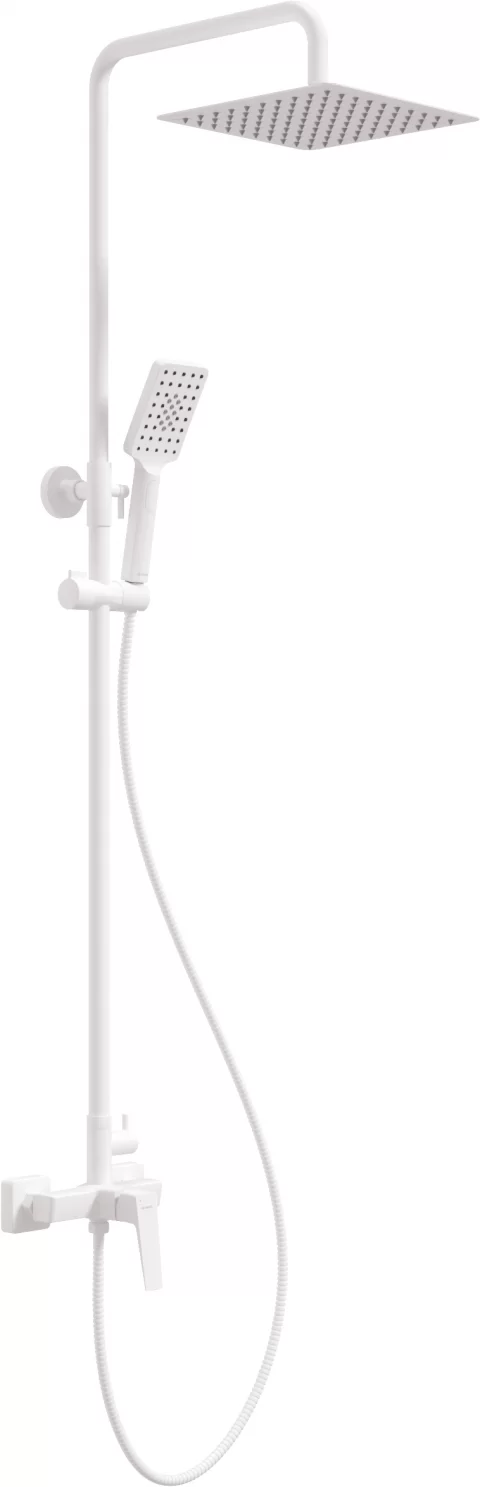 Sistem dus cu baterie monocomanda Deante Blur, 3 functii, alb