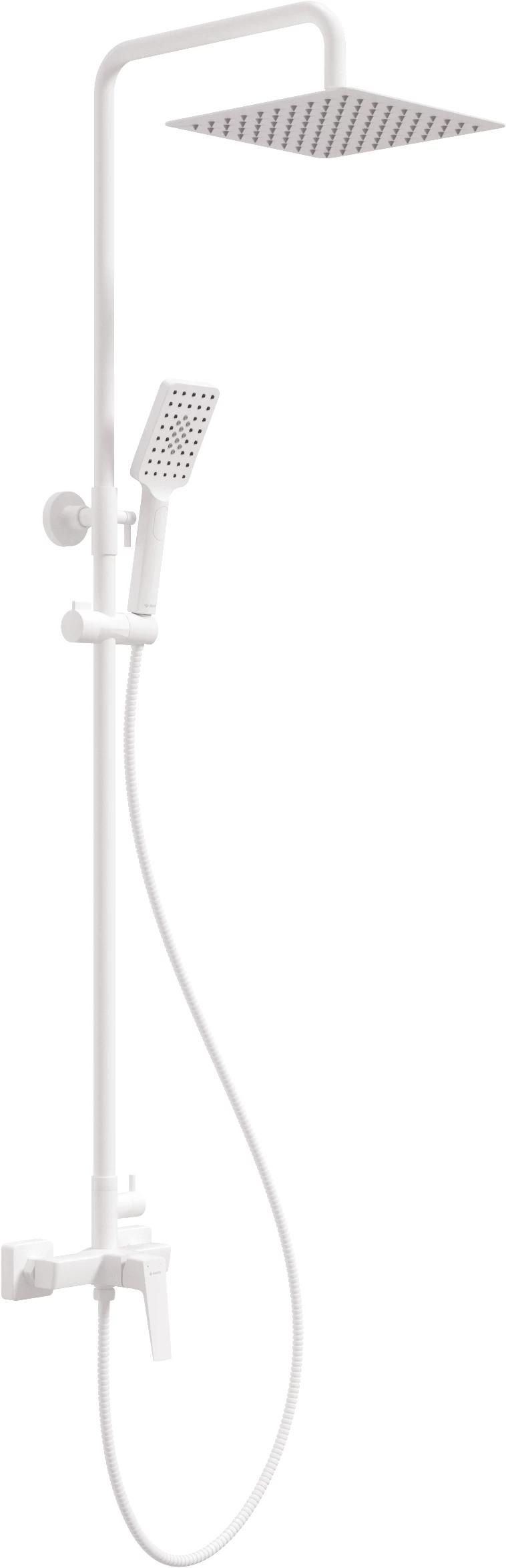 Sistem dus cu baterie monocomanda Deante Blur, 3 functii, alb