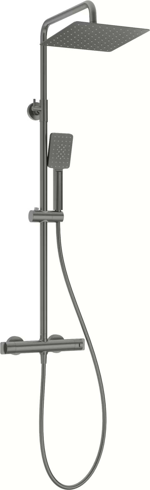 Sistem de dus termostatat Deante Therm, reglabil, negru titan