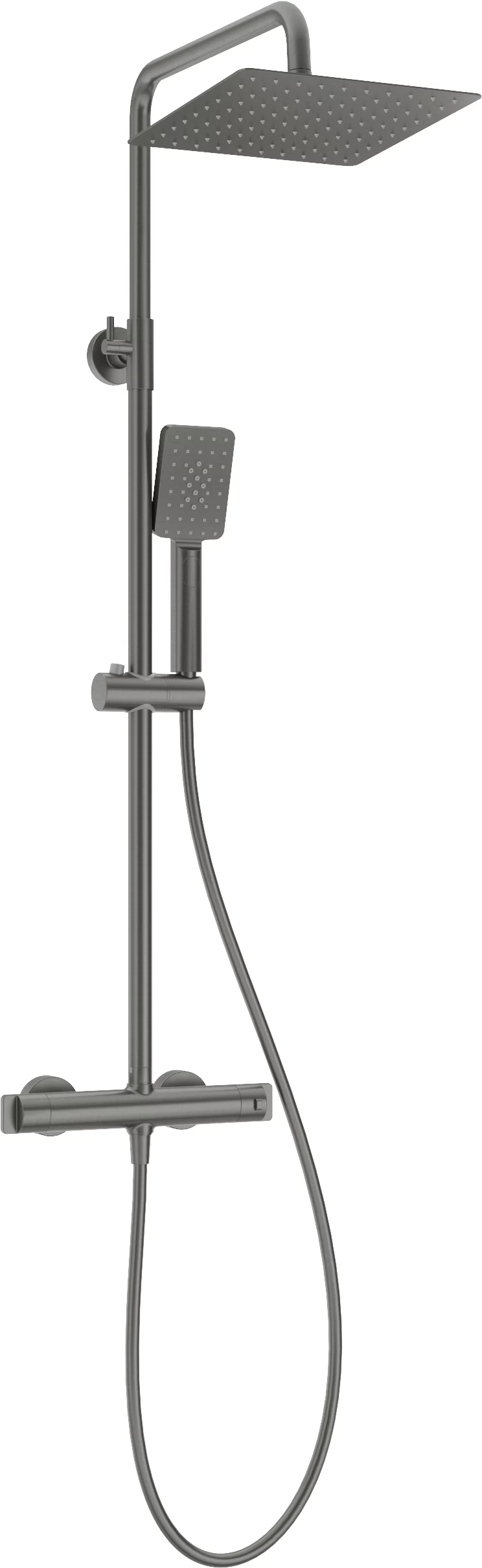 Sistem de dus termostatat Deante Therm, reglabil, negru titan