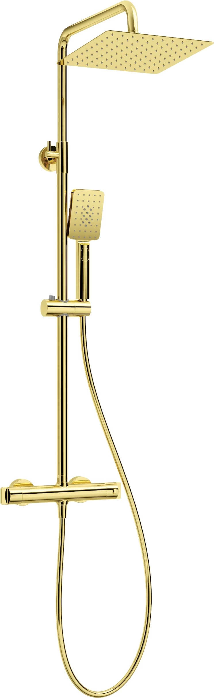 Sistem de dus termostatat Deante Therm, reglabil, auriu lucios