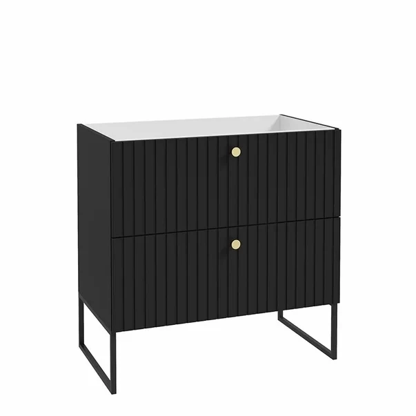 Dulap suspendat pentru lavoar negru mat Defra Fuego 80 cm