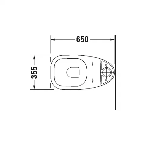 Vas WC cu montaj pe pardoseala Duravit D-CODE pentru rezervor asezat 35x65 cm
