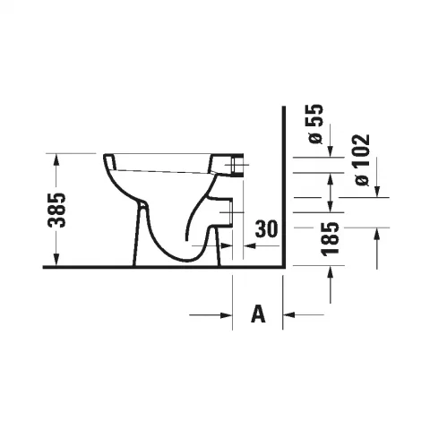Vas WC pentru rezervor la semi-inaltime Duravit D-CODE, 35x48 cm
