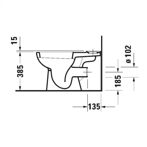 Vas WC cu montaj pe pardoseala Duravit D-CODE pentru rezervor asezat 35x65 cm