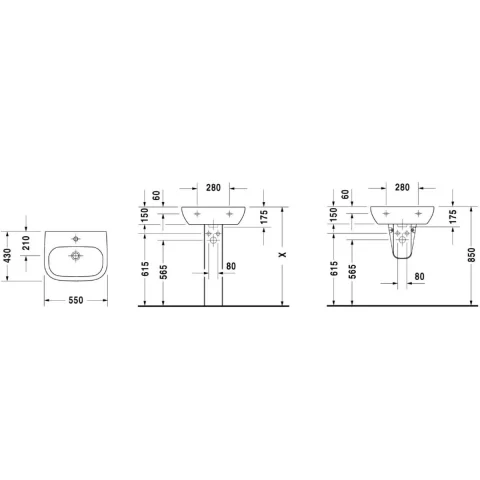 Lavoar Duravit D-CODE, 55x43 cm