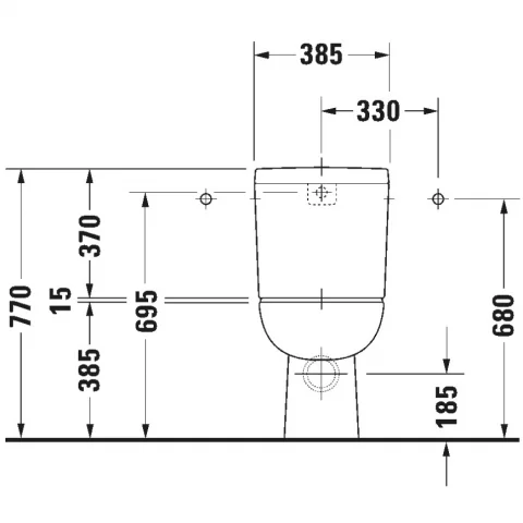 Vas WC cu montaj pe pardoseala Duravit D-CODE pentru rezervor asezat 35x65 cm
