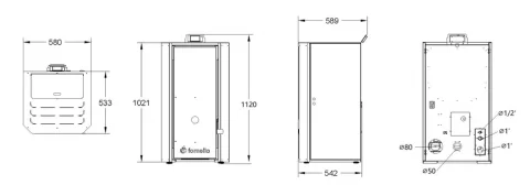 Termosemineu pe peleti Fornello EVA 25 KW alb