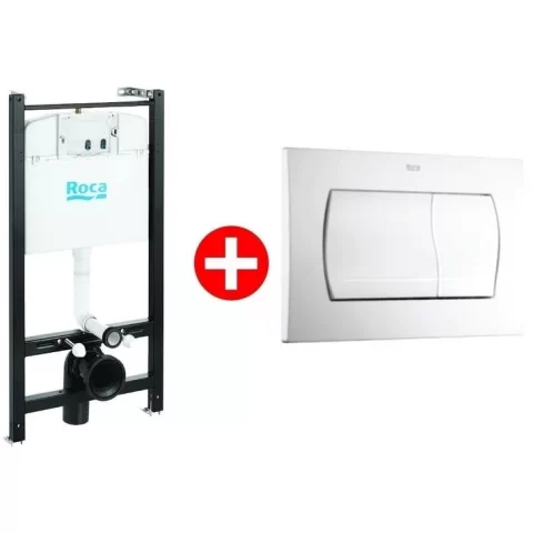 Set promo Roca Active Rezervor WC incastrat cu cadru si clapeta de actionare