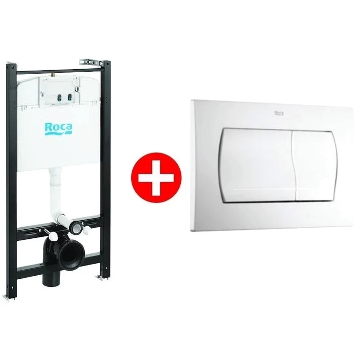 Set promo Roca Active Rezervor WC incastrat cu cadru si clapeta de actionare