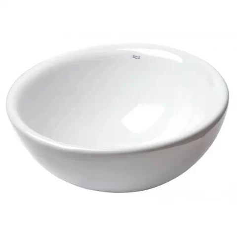 Set Promo lavoar baie pe blat Roca Bol 42x42 cm, cu baterie Carelia crom