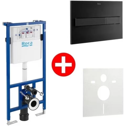 Set promo Roca Duplo Rezervor WC incastrat cu cadru, clapeta de actionare si izolare fonica