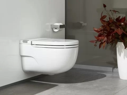 Set promo Vas WC suspendat cu capac soft close Roca Meridian Rimless 36x56 cm evacuare orizontala