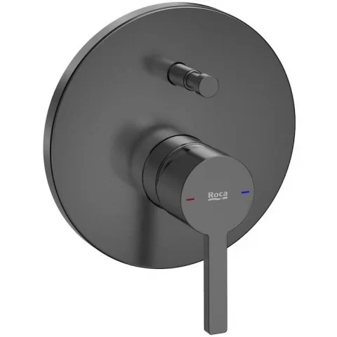 Baterie cada dus Roca Naia monocomanda, incastrata, brushed black titanium