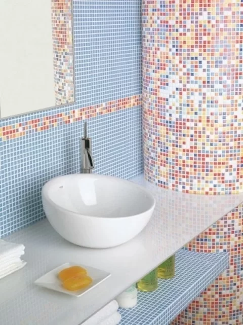 Set Promo lavoar baie pe blat Roca Bol 42x42 cm, cu baterie Carelia crom