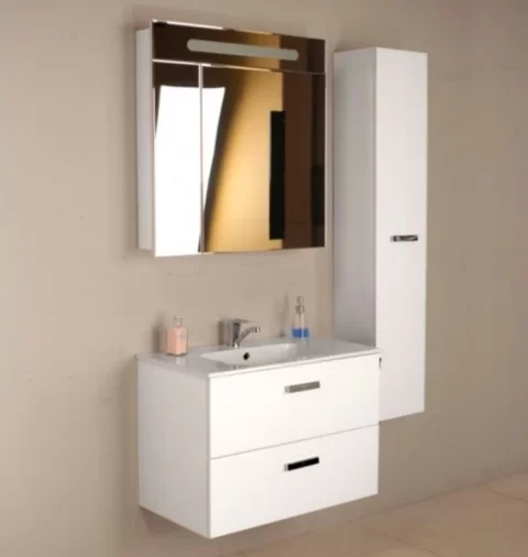 Set mobilier baie si lavoar Roca Victoria Basic 100x46xH57 cm, alb