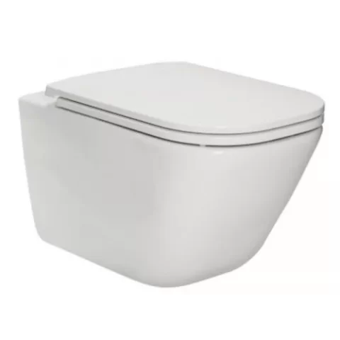 Set promo Vas WC suspendat cu rezervor incastrat si capac soft close Roca Duplo The Gap Rimless 35x54 cm evacuare orizontala