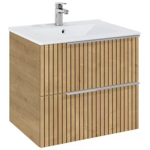 Set mobilier baie si lavoar riflat Roca Elegant Plus 61x46xH55 cm