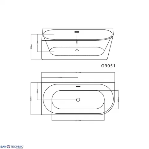 Cada SOLVA Freestanding din Acryl, Montaj Stanga, 180x80x59.5 cm