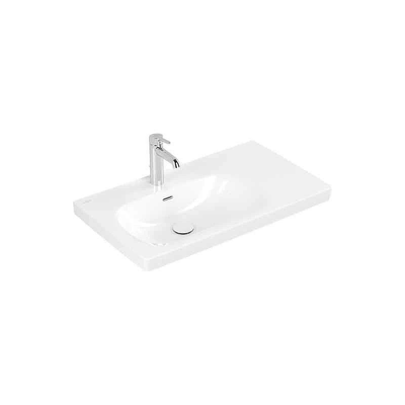 Lavoar suspendat Villeroy & Boch Skyla 80 cm, TitanCeram, alb alpin