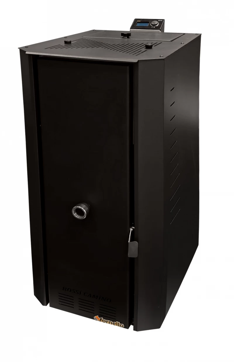 Centrala pe peleti Fornello Rossi B Black 25 kw, pompa de circulatie, vas expansiune, tiraj fortat