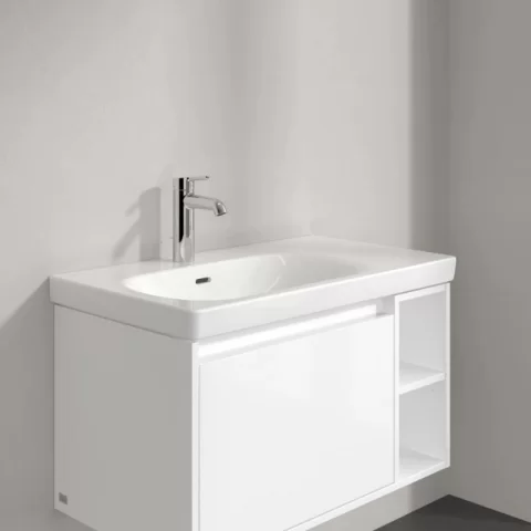 Lavoar suspendat Villeroy & Boch Skyla 80 cm, TitanCeram, alb alpin