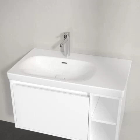 Lavoar suspendat Villeroy & Boch Skyla 80 cm, TitanCeram, alb alpin