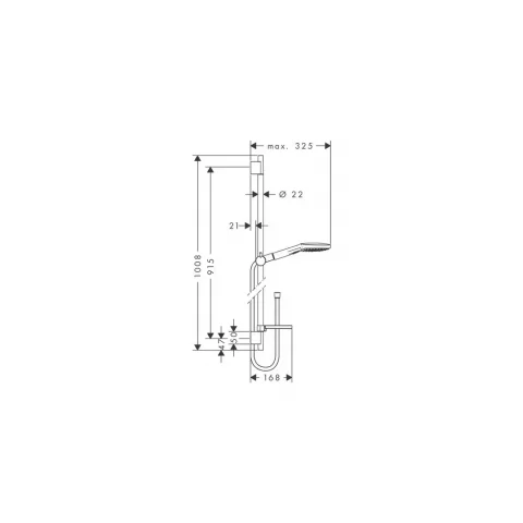 Set dus cu bara de 90 cm Hansgrohe Raindance Select E120/Unica's Puro