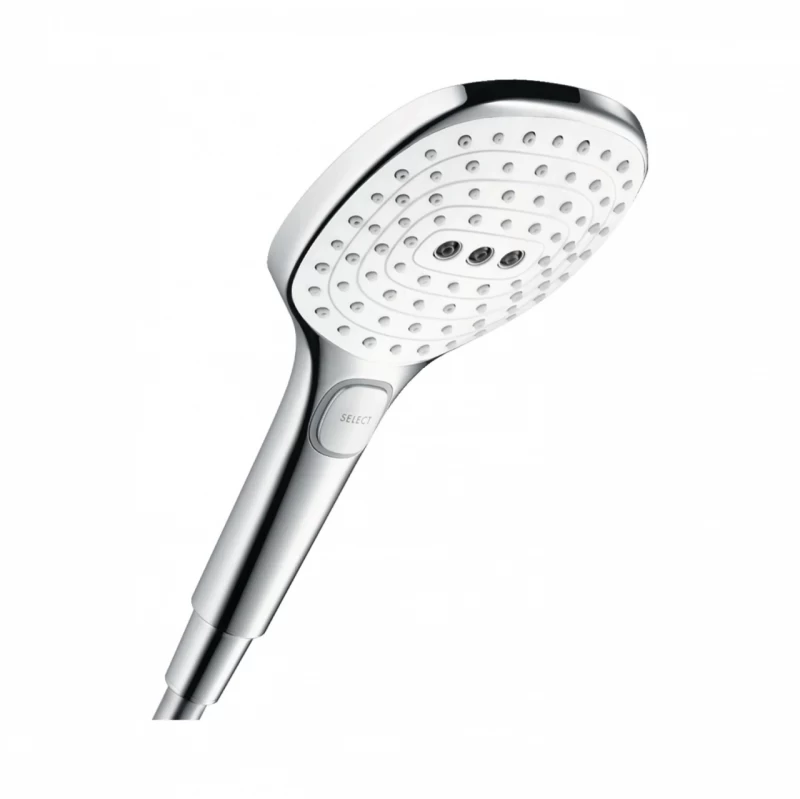 Para dus Hansgrohe Raindance Select E120 cu 3 jeturi, culoare alb-crom