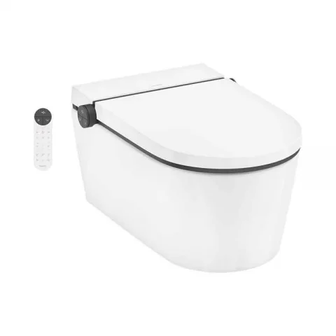 Set vas WC suspendat Hansgrohe LavaPura Element S, AquaHelix Flush, cu funcție de bideu cu telecomanda, alb