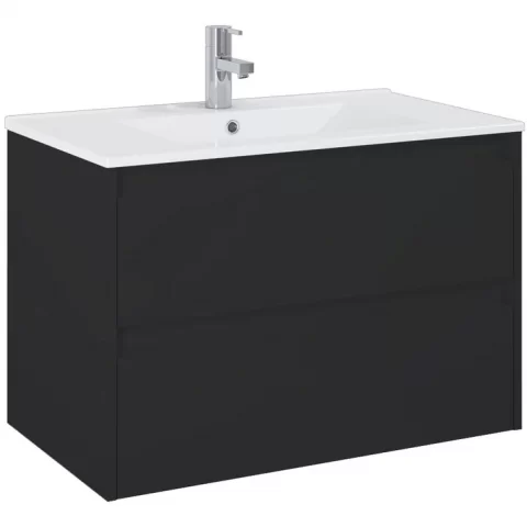 Set mobilier baie si lavoar Roca Claudia 81x47xH66 cm, negru mat