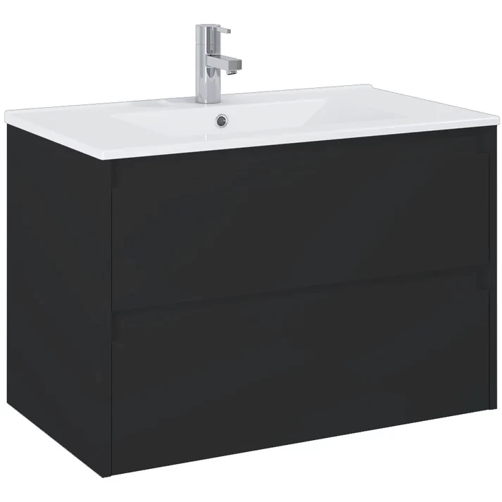 Set mobilier baie si lavoar Roca Claudia 81x47xH66 cm, negru mat