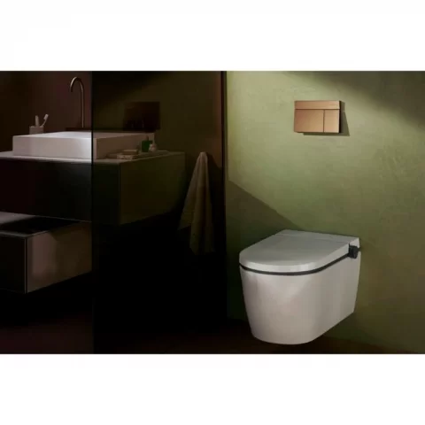 Set vas WC suspendat Hansgrohe LavaPura Element S, AquaHelix Flush, cu funcție de bideu cu telecomanda, alb