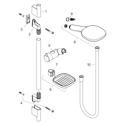 Set dus cu bara de 90 cm Hansgrohe Raindance Select E120/Unica's Puro