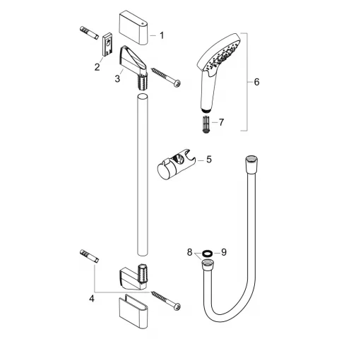 Set dus Hansgrohe Croma Select E Vario cu bara 65 cm