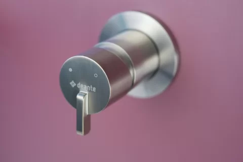 Baterie lavoar Deante Silia cu montaj incastrat, otel slefuit