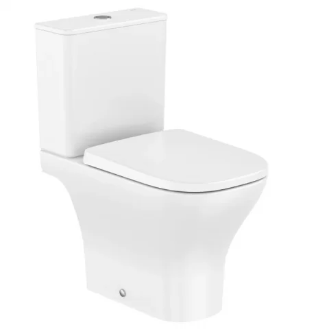 Vas WC Roca Optica Rimless Vortex pe pardoseala 37x63 cm evacuare orizontala sau verticala