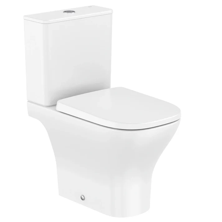 Vas WC Roca Optica Rimless Vortex pe pardoseala 37x63 cm evacuare orizontala sau verticala