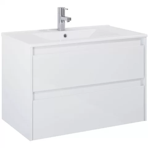 Set Mobilier baie si Lavoar Roca Claudia 81x47xH66 cm, alb mat
