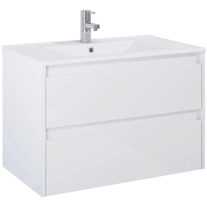 Set Mobilier baie si Lavoar Roca Claudia 81x47xH66 cm, alb mat