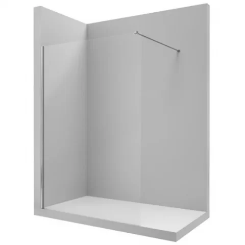 Perete sticla dus Walk In Roca District 90xH200 cm, profil crom