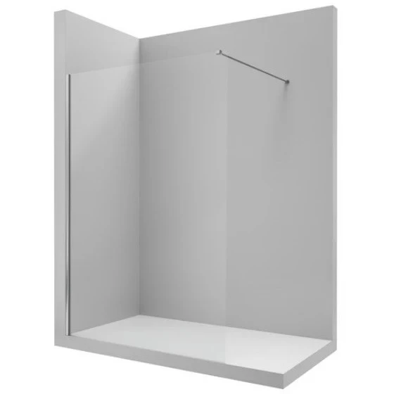 Perete sticla dus Walk In Roca District 90xH200 cm, profil crom