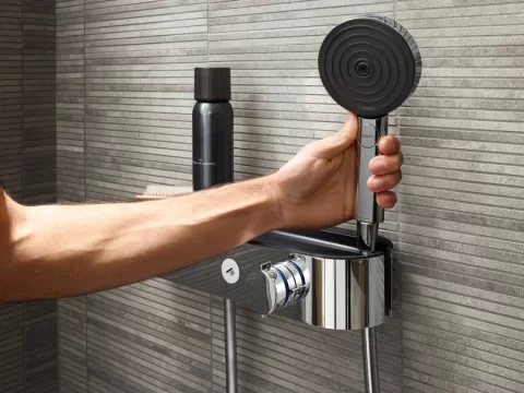 Set para de dus Hansgrohe Pulsify Select S105, cu suport de para si furtun 1,25 m, crom