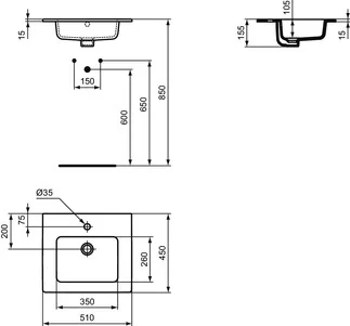 Lavoar Ideal Standard Eurovit+ 51x45 cm