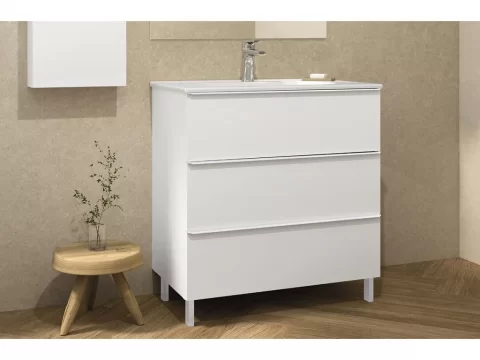 Set mobilier Gala Shona, 80cm, cu lavoar, oglinda si spot