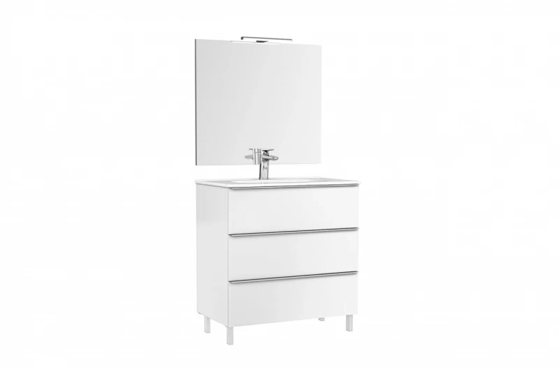 Set mobilier Gala Shona, 80cm, cu lavoar, oglinda si spot
