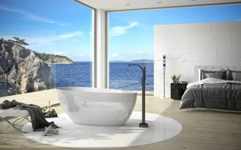 Cada freestanding  Besco Goya compozit 170x72 cm, alb