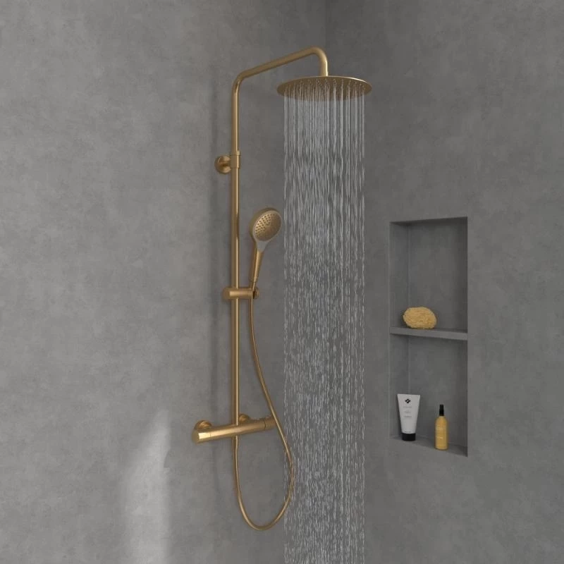 Sistem de dus Villeroy & Boch Verve Showers cu termostat auriu TVS10900500076