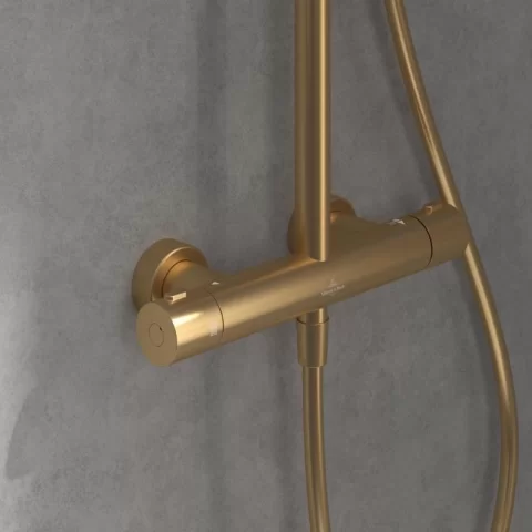 Sistem de dus Villeroy & Boch Verve Showers cu termostat auriu TVS10900500076