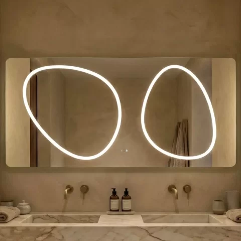 Oglinda baie LED 70x150 cm, senzor infrarosu si 3 nuante de lumina